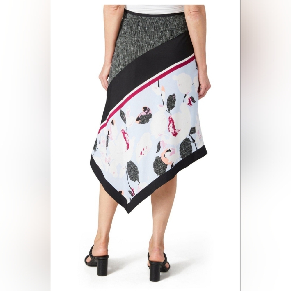 DKNY Asymmetrical Skirt in Black, Pink, and White Size 10, New With Tags! - Picture 2 of 14